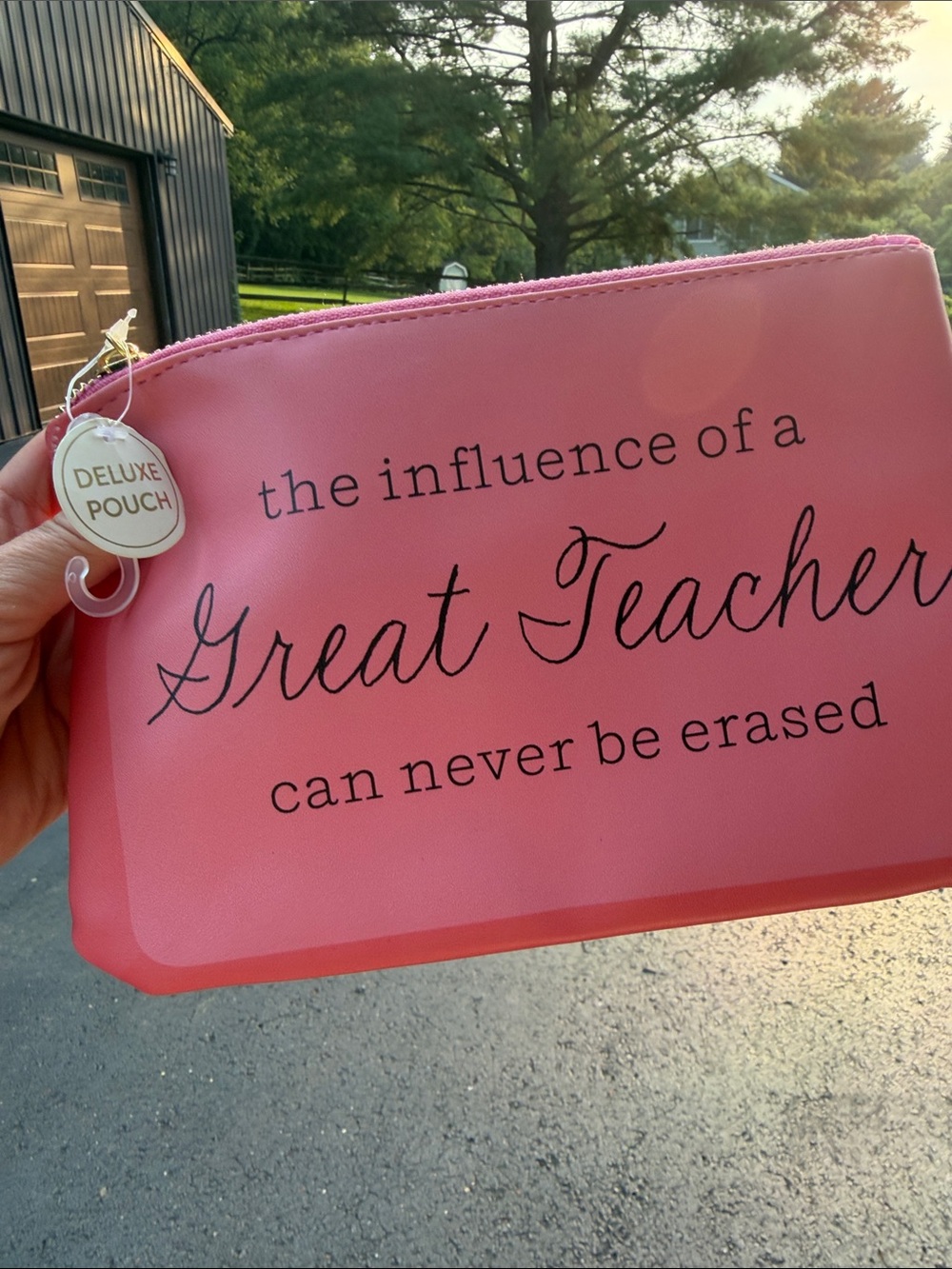 Ecote Pink 'Great Teacher' Deluxe Pouch Cosmetic Bag
